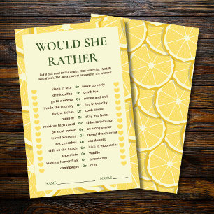 Lemon Bridal Shower Game   Would She Rather Citrus