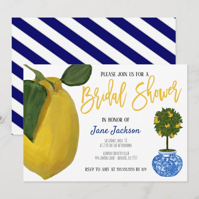 Lemon Bridal Shower Invitation (Front/Back)