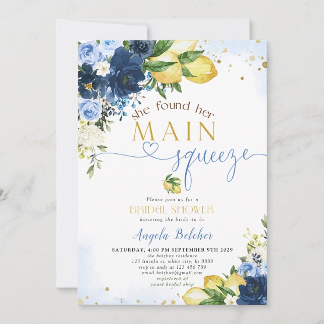 Lemon Bridal Shower Invitation (Front)