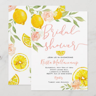 Lemon Bridal Shower Invitation Wedding Flowers 