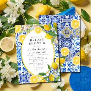 Lemon Bridal Shower Main squeeze Mediterranean  Invitation