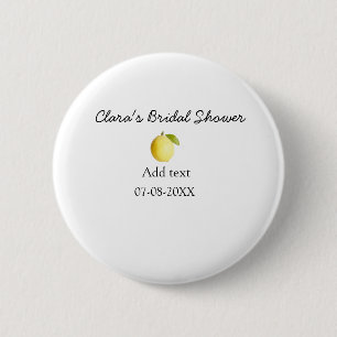 Lemon bridal shower modern simple minimal rustic b 6 cm round badge