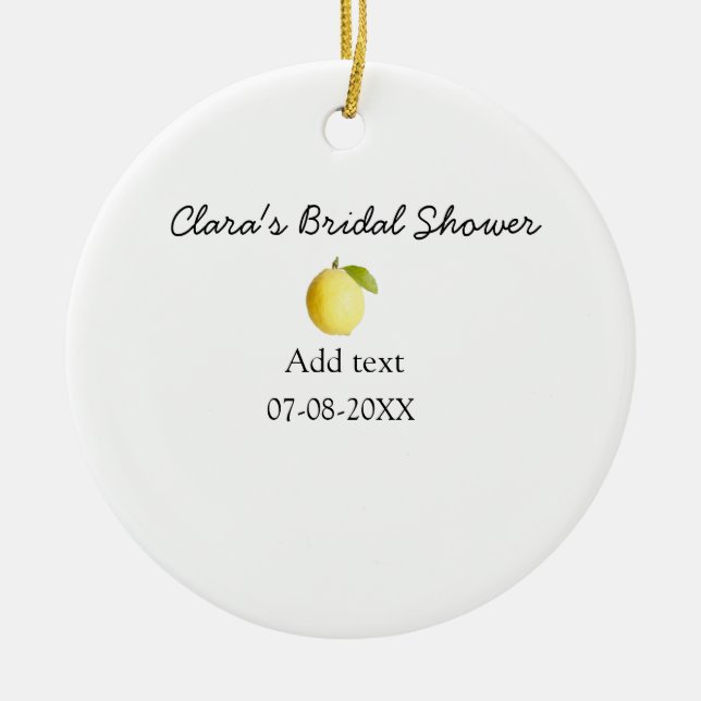 Lemon bridal shower modern simple minimal rustic b ceramic tree decoration (Front)