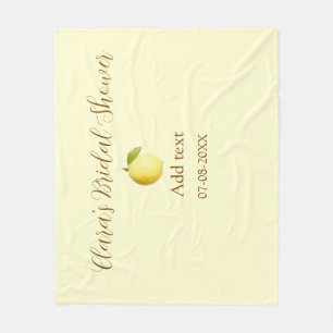 Lemon bridal shower modern simple minimal rustic b fleece blanket