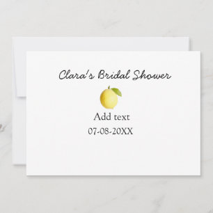 Lemon bridal shower modern simple minimal rustic b invitation