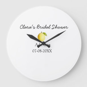 Lemon bridal shower modern simple minimal rustic b large clock
