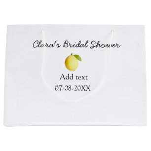 Lemon bridal shower modern simple minimal rustic b large gift bag