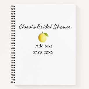 Lemon bridal shower modern simple minimal rustic b notebook
