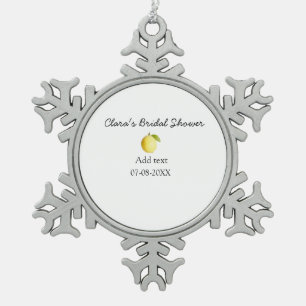 Lemon bridal shower modern simple minimal rustic b snowflake pewter christmas ornament