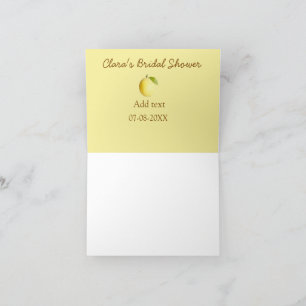 Lemon bridal shower modern simple minimal rustic b thank you card