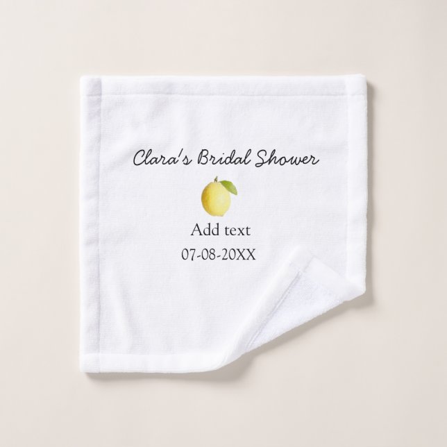 Lemon bridal shower modern simple minimal rustic b wash cloth (Wash Cloth)