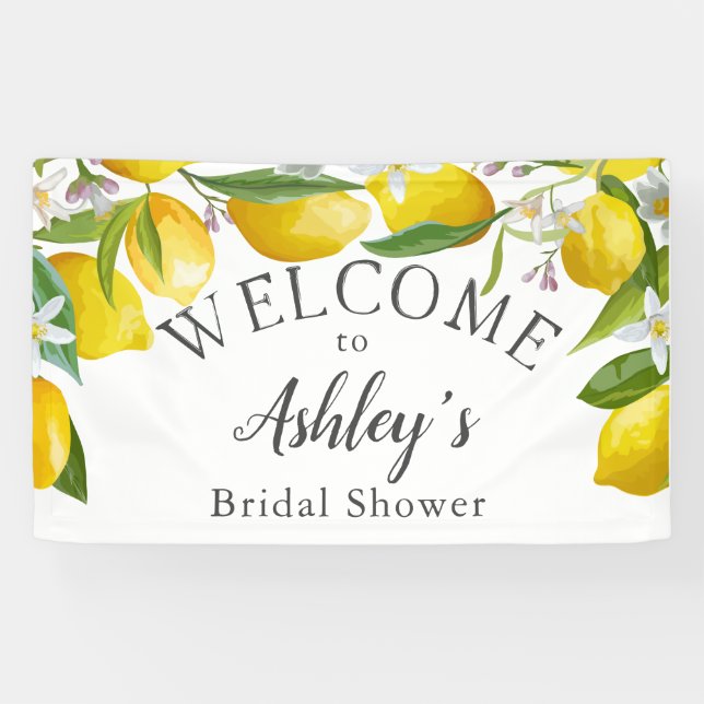 Lemon Bridal Shower party welcome Banner (Horizontal)