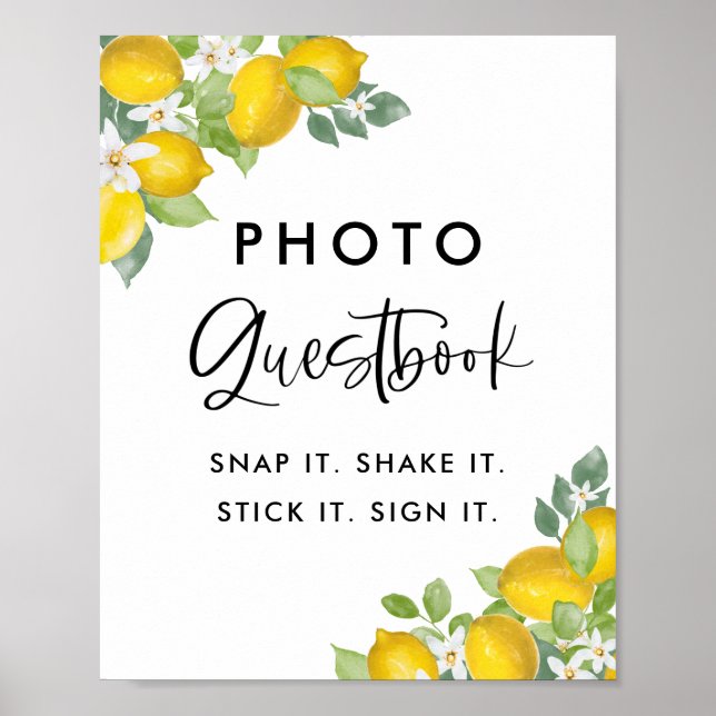 Lemon Bridal Shower Photo Guestbook Sign (Front)