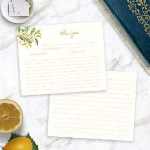 Lemon Bridal Shower Recipe Card