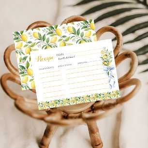 Lemon Bridal Shower Recipe   Main Squeeze Citrus Enclosure Card