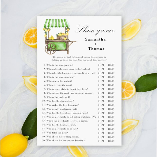 Lemon Bridal shower Shoe game (Creator Uploaded)