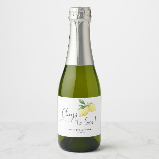 Lemon Bridal Shower Sparkling Wine Label (Front)
