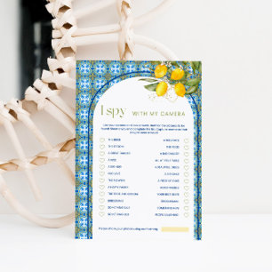 Lemon Bridal Shower Spy With Camera Game Card