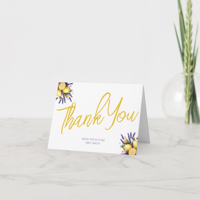 Lemon Bridal Shower Thank You Card (Front)