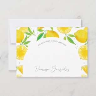 Lemon Bridal Shower Thank You Card