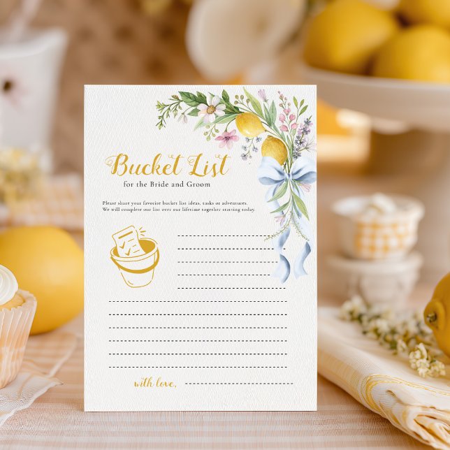 Lemon Bride & Groom Bucket List Bridal Shower Game (Creator Uploaded)