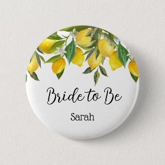 Lemon Bride to Be Button - Lemon Buttons