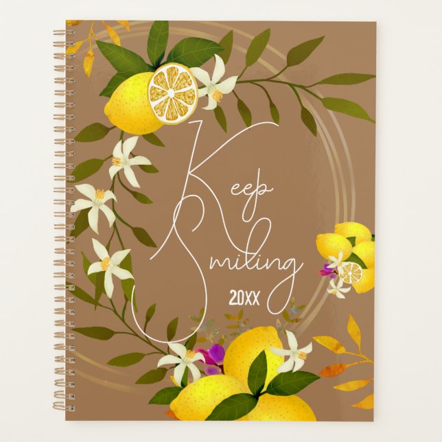 Lemon Brown Spiral Photo Notebook Planner (Front)