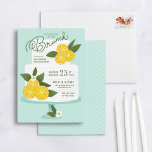 Lemon Cake Brunch Invitation<br><div class="desc">Capture the essence of joy, love, and good food with the delightful lemon cake brunch invitation. This stunning invitation features an enchanting illustration of a beautifully crafted cake adorned with luscious lemons on a mint green background, setting the perfect tone for a truly unforgettable celebration. The combination of zesty lemons...</div>