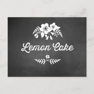 Lemon Cake Dessert Table Sign Chalkboard Postcard
