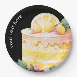 Lemon Cake paper plates