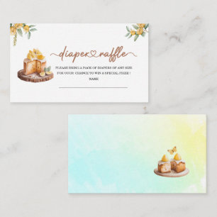 Lemon Cakes Watercolor  baby shower diaper raffle Enclosure Card