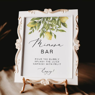 Lemon Calligraphy Bridal Shower Mimosa Bar Sign