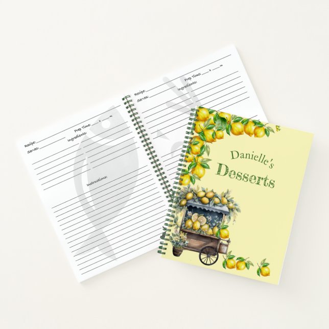 Lemon Cart and Lemony Goodness Recipe Notebook (Inside)