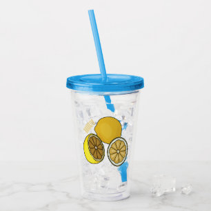 Lemon cartoon illustration acrylic tumbler