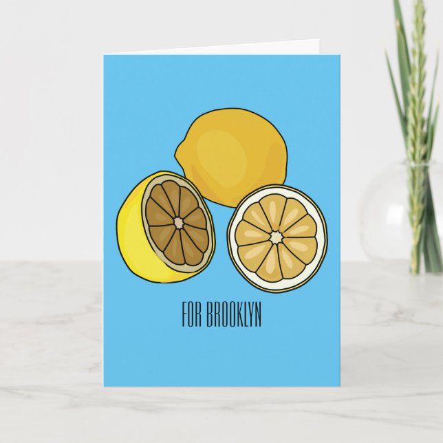 Lemon cartoon illustration card (Front)