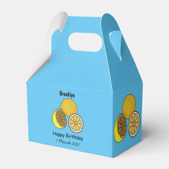 Lemon cartoon illustration favour box (Front Side)