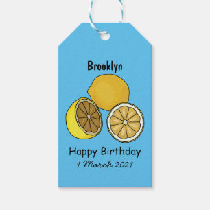 Lemon cartoon illustration gift tags