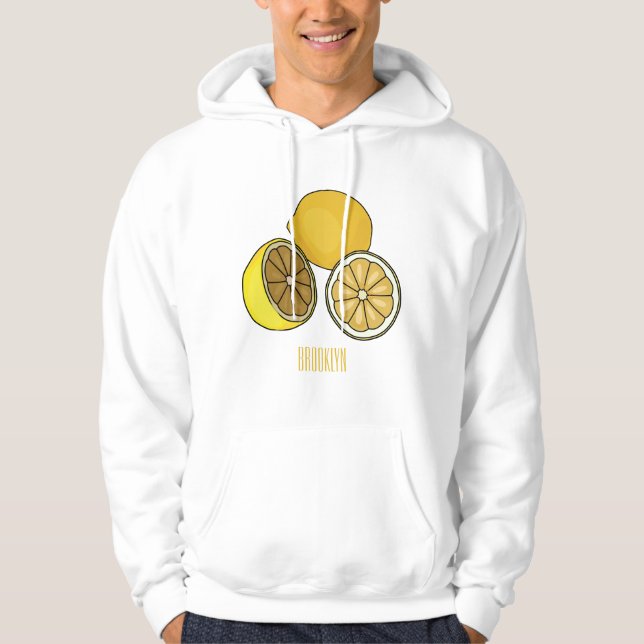 Lemon cartoon illustration hoodie (Front)