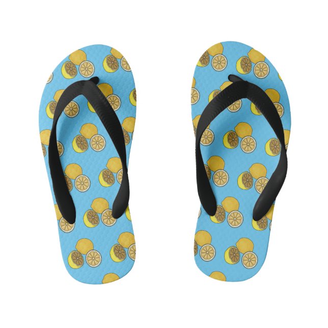 Lemon cartoon illustration kid's flip flops (Footbed)
