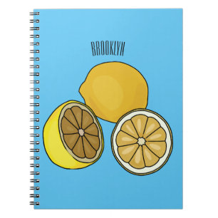 Lemon cartoon illustration notebook