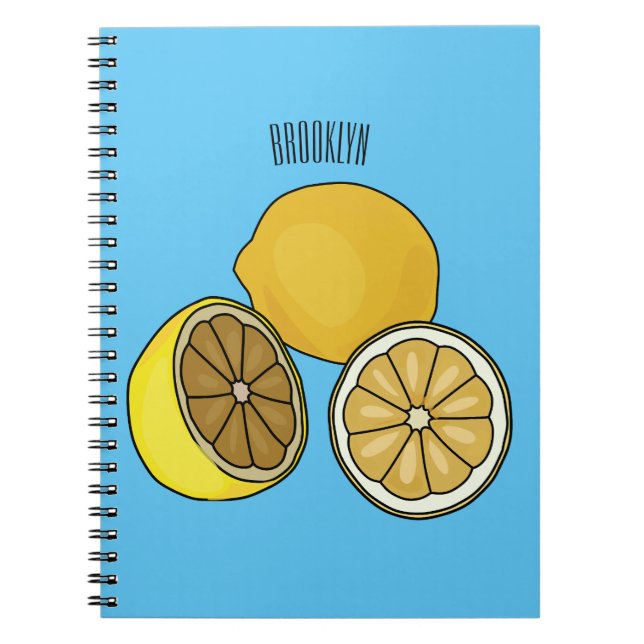 Lemon cartoon illustration notebook (Front)