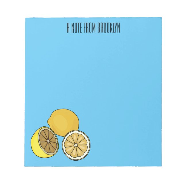Lemon cartoon illustration notepad (Front)