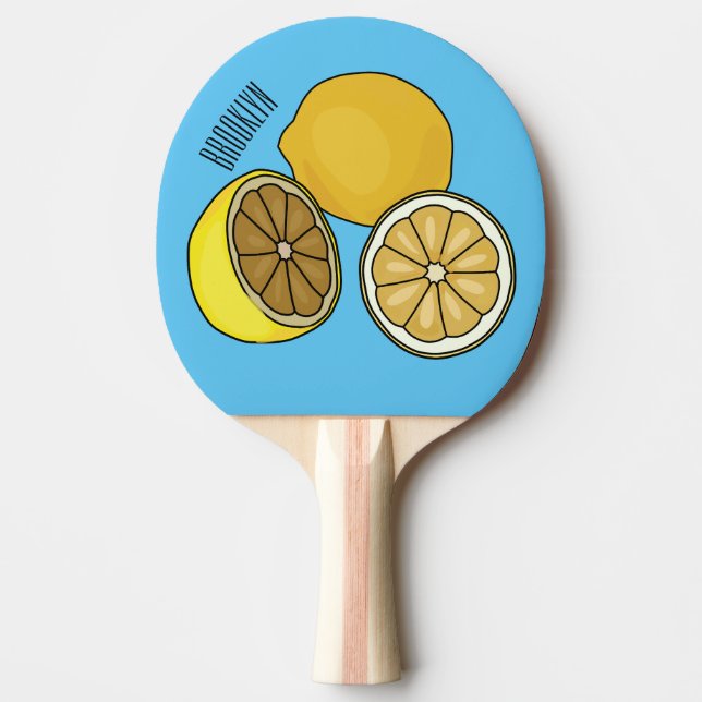Lemon cartoon illustration ping pong paddle (Front)
