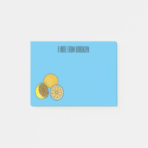 Lemon cartoon illustration post-it notes