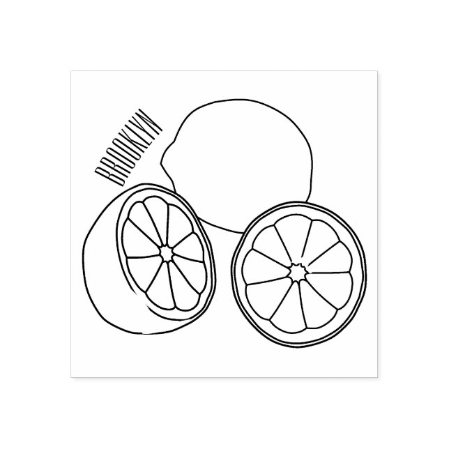 Lemon cartoon illustration rubber stamp (Imprint)