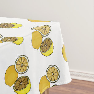 Lemon cartoon illustration tablecloth