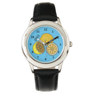 Lemon cartoon illustration watch