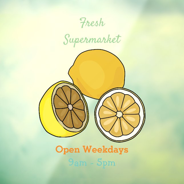 Lemon cartoon illustration window cling (Sheet 3)