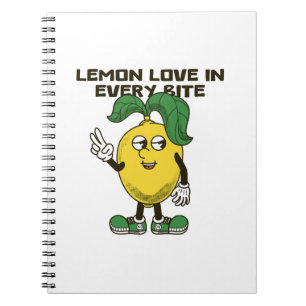 lemon character design with slogan lemon love  notebook