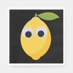 Lemon Character, sweet fruit with googly eyes   Napkin
